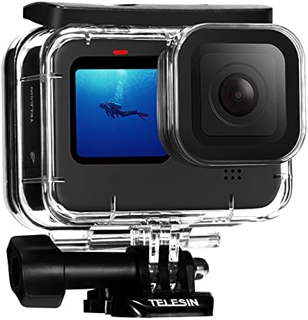 Caso à prova d'água de Telesina para a GoPro Hero 11 Hero 10 Hero 9 Black, da caixa de mergulho subaquático Casa de casas suporta 60m/196 pés Deep Diving Scuba Snorkeling com parafuso de suporte