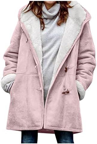 Jaquetas com capuz de flanela de flanela de tamanho longo de manga comprida casaco de lã quente com capuz de inverno
