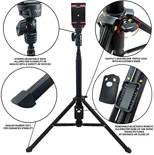 ACUVAR 54 Alumínio extensível Monopod Tripé/Selfie Stick com Montagem Universal de Smartphone + Controle Remoto Sem fio Obturador para todos os smartphones