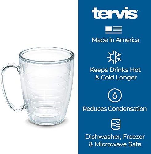 Tervis Democrata Isolado Tumbler com emblema e tampa azul, caneca de 16 onças, claro