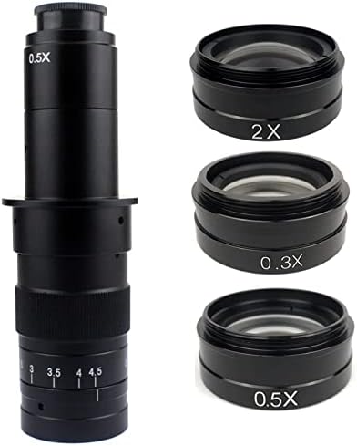 Acessórios para microscópio 0,5x / 2,0x / 0,3x lente de vidro de objetivos auxiliares para 80x 300x Lens de vídeo Microscópio