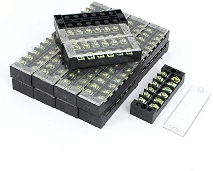 X-DREE 20 PCS 600V 25A Linha dupla 6 Posição Blocos de barreira de parafuso coberto TB2506 (20 unidades 600 ν 25a Doble 6 Posición