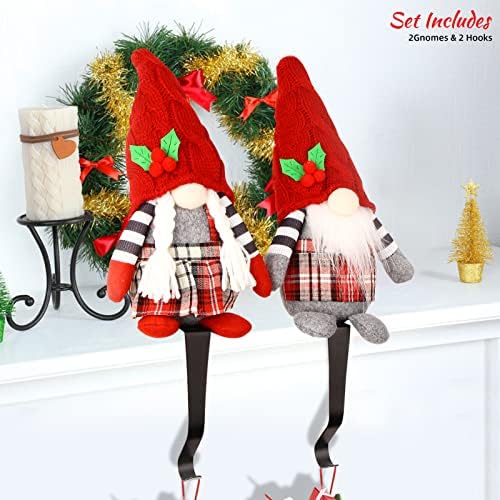 Gnomos de Natal de Meajore decoração 2 PCs Chirstmas Plush Toy With Christmas Stocker Solder