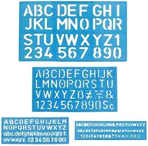 Conjuntos de estêncil de letra e número de 1 x - tamanhos 8, 10, 20, 30mm - cores variadas