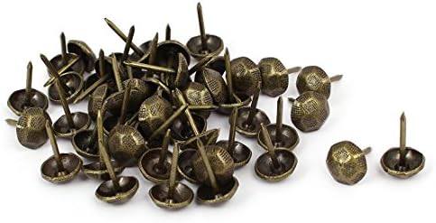 Aexit mobiliário doméstico unhas, parafusos e prendedores redondos de redonda de metal tack bronze bronze 7/16 Conjuntos