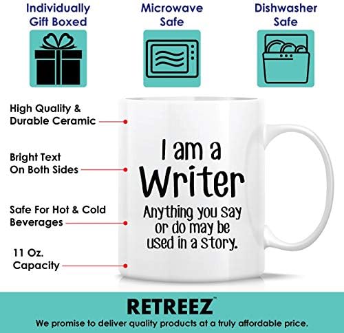 Retreez Funny Caneca - Eu sou um escritor, tudo pode ser usado em uma história de 11 oz canecas de café em cerâmica - engraçado, sarcasmo,