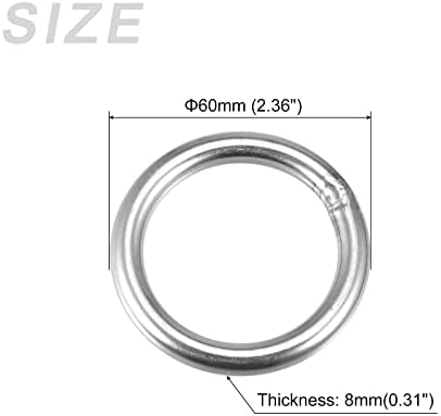 Metallixity 304 Aço inoxidável o anéis 2pcs, anel redondo soldado - para objetos pendurados