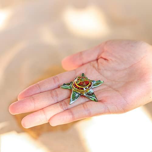 Duongjais Brand Mão soprada vidro de arte, adorável coleção de animais em miniatura de estrelas do mar, miniaturas