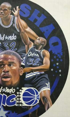 Terrence Fogarty assinou Shaquille O'Neal Shaq Canvas Pintura a óleo 1/1 - Arte autografada da NBA