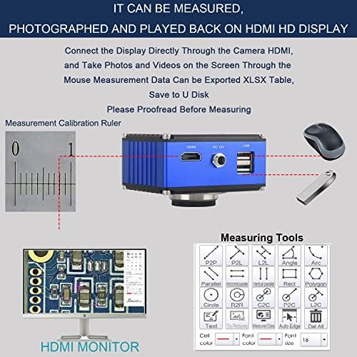 KOPPACE 19X-136X Medida Microscópio Eletrônico HDMI Lente Zoom Contínua Lente