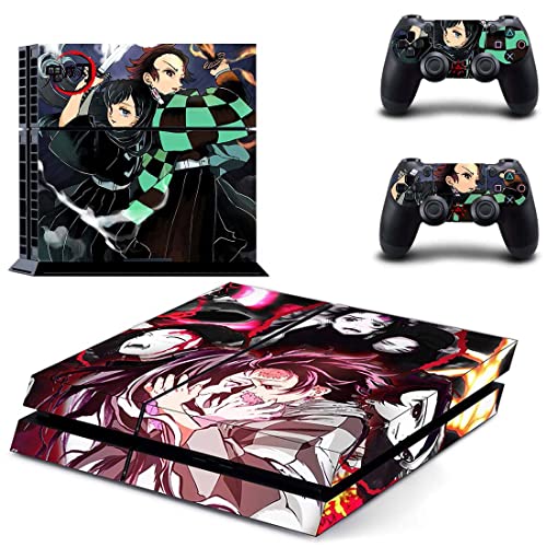 Para PS4 Normal - Anime Demon Kimetsu Slayer e NO Yaiba Tanjiro Nezuko Zenitsu Akaza Rengoku Inosuke PS4 ou PS5 Skin Stick para PlayStation 4 ou 5 Console e Controllers Decal Vinil Duc -2386