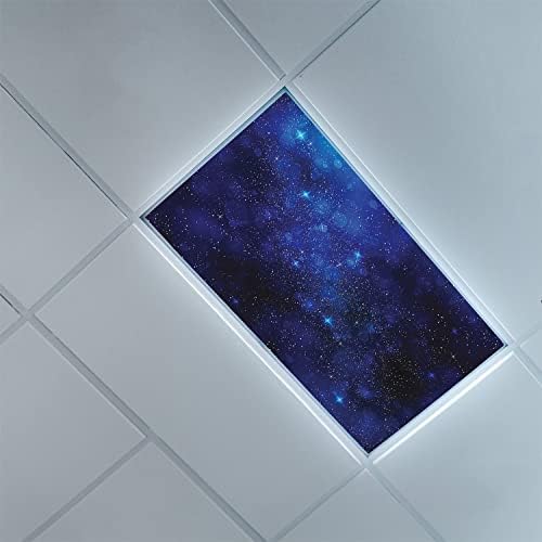 Capas de luz fluorescente para a sala de aula de estrela de escritório-estrela-fluorescente tampas de luz para o escritório da sala de aula-2 pés x 4 pés de teto cair fluorescente decorativo, azul royal preto