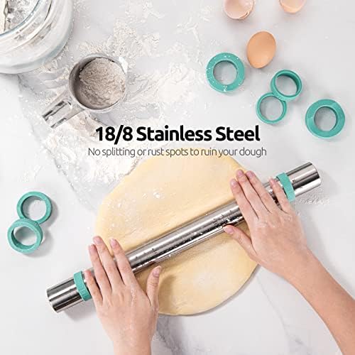 Tasto de U 446ºF Macaron Silicone Baking Bak e 18/8 de aço inoxidável de 16 polegadas ajustável pino de rolagem ajustável