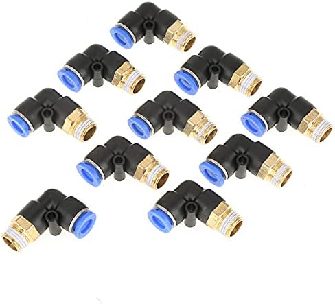 Conector rápido de ar, 10pcs 8mm Puracho pneumático de cotovelo para conectar Tubo Adaptador de ar rápido Adaptador G14 Conjunto,