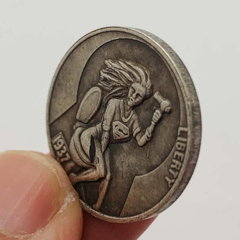 1937 Moeda erragem 20mm Feminino Herói Brass Antiga Coleção de Medalha de Prata Craft Coin Coin Coin Comemoration