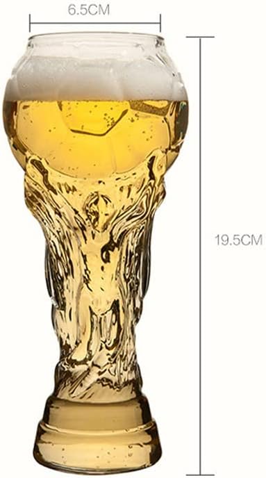 Xiadanle 2022 Caneca de cerveja da Copa do Mundo do Catar, Creative 450ml Caneca Caneca de cerveja, 15,2 onças Borossilicate Goblet,