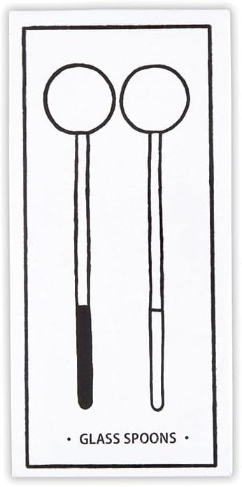 Santa Barbara Design Studio Glass Spoons Gift Gift Glter Glass Dipped Stick Sticks Spoons, Conjunto de 2, preto/branco