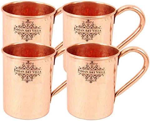 Caneca de cobre Copper Copper Cup Cup Hammered Copper Beer Moscow Mule Cup, melhor para festas de barra de coquetéis de vodka de