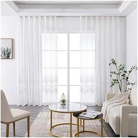 DAESAR 2 painéis Cortinas modernas Quarto, Cortes de ilhós de Voile transparentes de poliéster Whalhee Transparent Window Window Sala de estar 52 W x 108 L