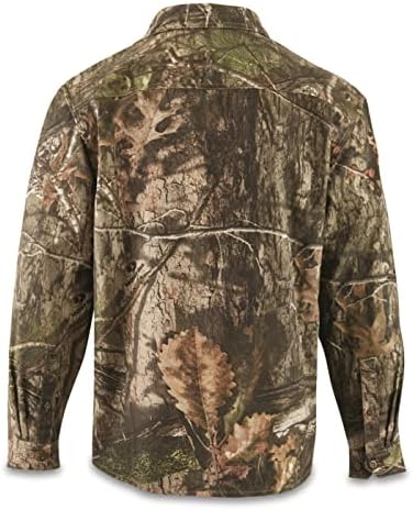 Guia camuflagem de equipamento para homens, camisetas de botão de botão camuflagem de manga comprida para caçar