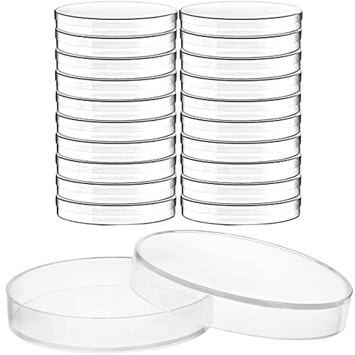 20 PCS Plástico Petri With Lids, pratos de cultura estéreis de 60x15mm