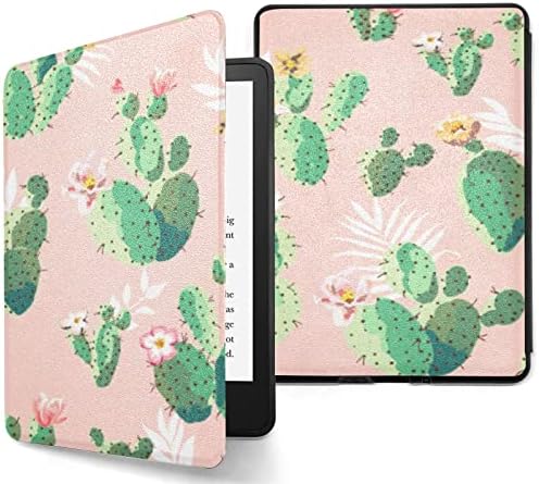 E-Reader Paperwhite 2021 Cover compatível com 6,8 Kindle Paperwhite 11th Generation Beautiful Green Plant Cactus Flowers Cober