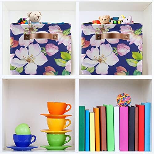 Alaza Blossoms Storage Basket para prateleiras para organizar brinquedos de berçário de prateleira de armário, lixo de organizador