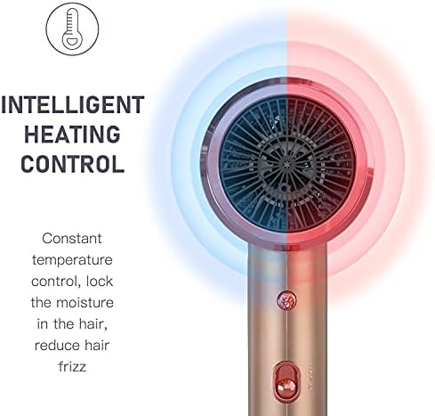 Secador de cabelo iônico, Confu 1600W Secador profissional de cabelo para cuidados com os cabelos, secador de sopro quente/quente