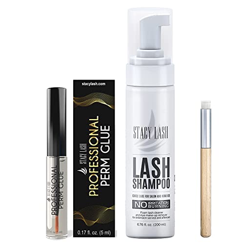 PROFISSIONAL PERMAGEM COLUE 5 ML + CHAMPOO DE LASTA 200ML - CLAS DE LASH STACY/CLUE DE TRANGELHO DE LASTRO TRÁSPARE