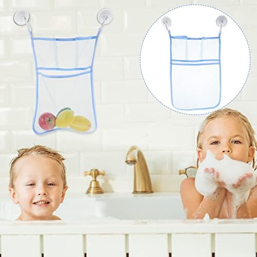 Kisangel Baby Bathtub 5pcsbag bolsos de sucção Suporte de shampoo para brinquedos de chuveiro xícaras de banheira ganchos infantis,