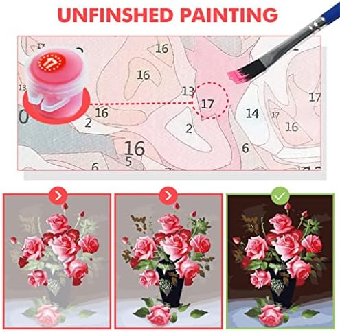 Mmaxz Coloring floral adulto por kits de pintura de número de pintura a óleo Canvas Pictures Decoração de casa feita à mão