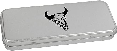 Azeeda 110mm 'Bull Skull' Metal Articled Tin/Storage Box