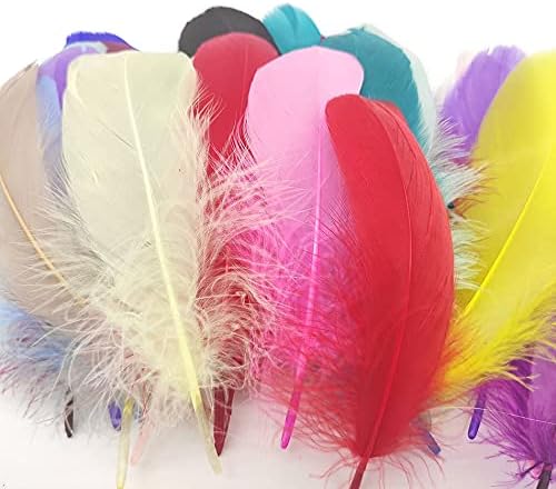 100pcs/lote colorido penas de festas criam penas de ganso natural para penas de casamento branco diy para jóias fazendo