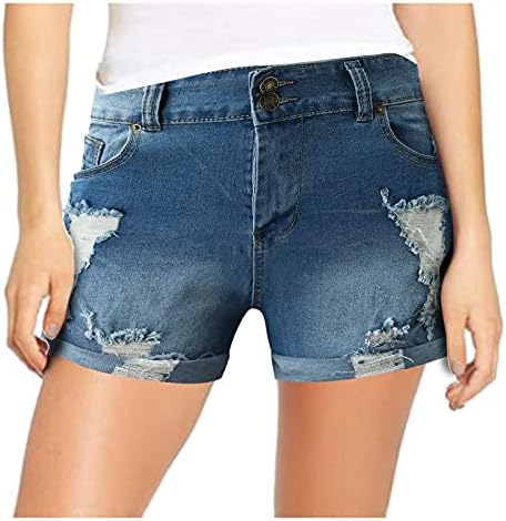 Shorts de jeans femininos Baggy High Caist denim shorts casuais de férias de férias de verão