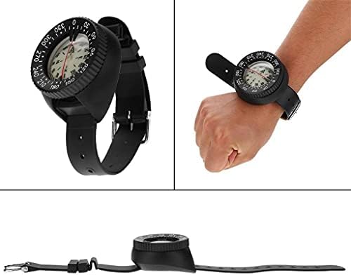 Zhyh 50m Bússola de mergulho à prova d'água Bússola de acampamento de capa com pulseira com pulseira Scuba Watchband Fluorescent