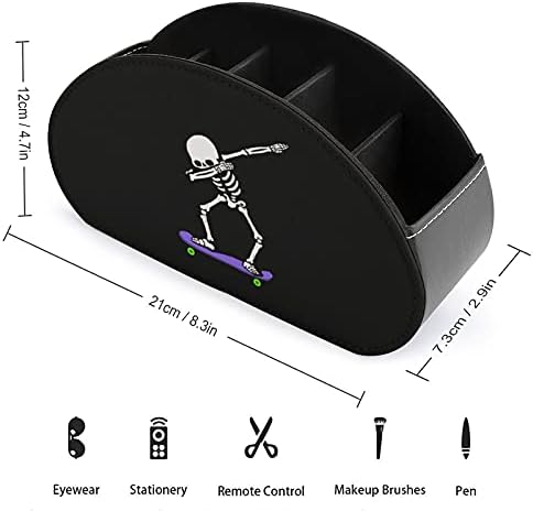 Dabbing Skeleton Skateboard Control Remote Titular Caddy Storage Box Desktop Organizador para remotos de TV Supplies