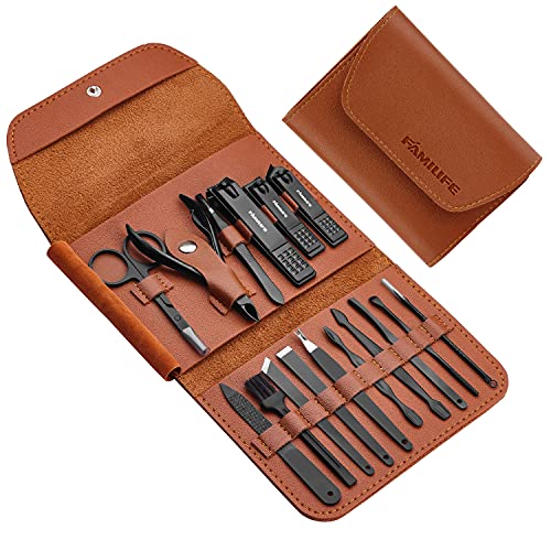 Conjunto de manicure familiar, kit de unhas 11 em 1 kit de pedicure kit de aço inoxidável kit de manicure e presentes para homens,