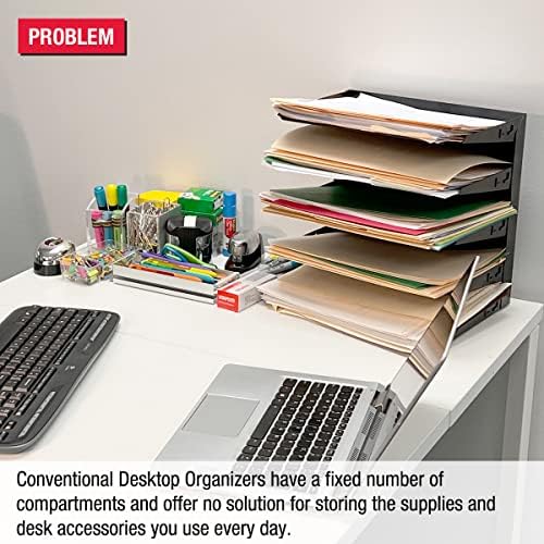 Organizador de desktop 12 Classificador de letras Base de armazenamento Riser e 3 gavetas de armazenamento - Ultimate Office Tierdrop