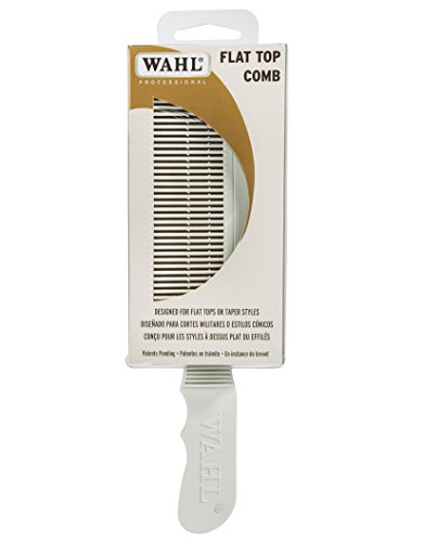 Wahl Professional Flat Top Comb White - Ótimo para barbeiros e estilistas - - Modelo 3329-100