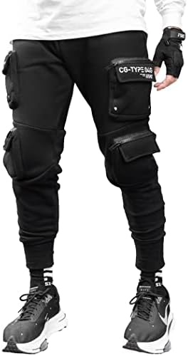 Tecido do Universo Techwear Fashion Cargo Rogger Calças