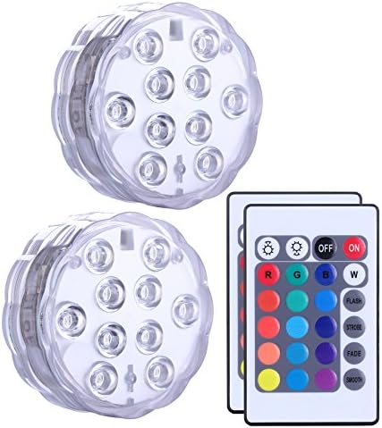 Luzes LED submersíveis de Qoolife Submerso alimentado pela bateria RGB Multi Color Alwar