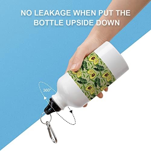 A abacate Tropical Leaf Sports Water Bottle Bottle Reutilable Aluminium Travel caneca isolada para ao ar livre