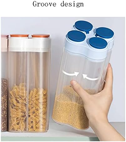 Rice Bucket Grãos Plástico Dispensador de Alimentos Rice Bucket Multi Compartamentos Selado para alimentos secos Múltipla