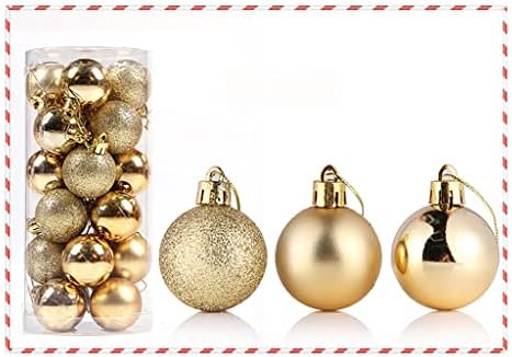 Bolas de cristal para artesanato 24pcs Bolas de Natal Festa de Natal Decorações de árvores penduradas Ornamento + 6pc Santa Glass manchado