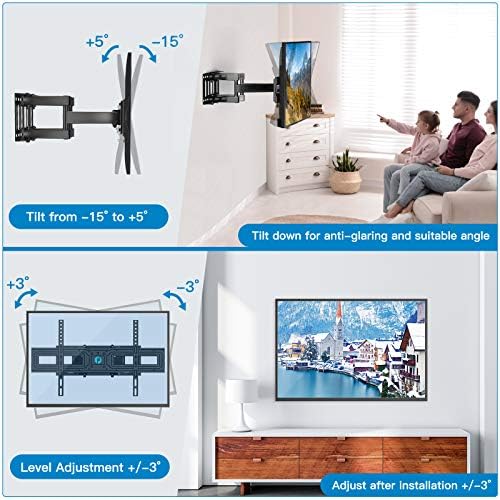 Motivo de TV Full TV Mount Supowet PISF2 para TVs de tela de TV curvada LCD LCD LCD Monitor de TV, capacidade de peso de até 77