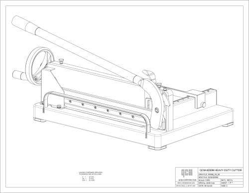 QCM 8200M de papel de mesa pesado de serviço pesado cortador de papel
