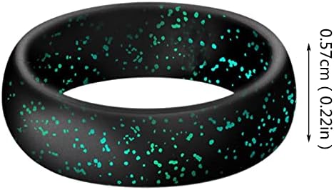 Anéis para mulheres 2023 Presentes de aniversário Silicone Ring de 5,7 mm de largura Anel de ioga Sports Sports Pearl Bright Silicone