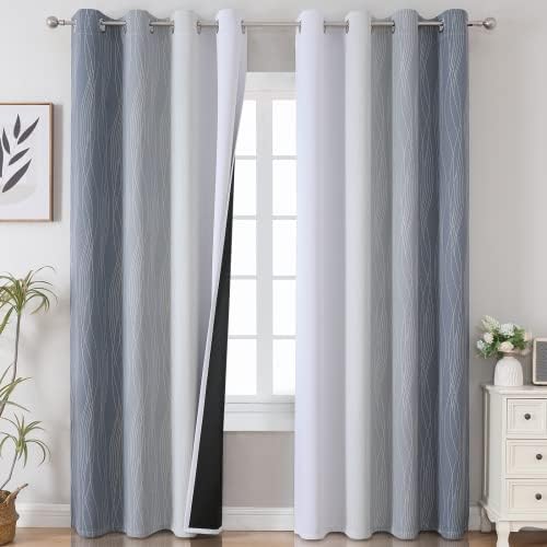 Textiler estelar cinza e cinza cortinas e cortinas de blecaute branco para o quarto, cortinas de blecaute ombre