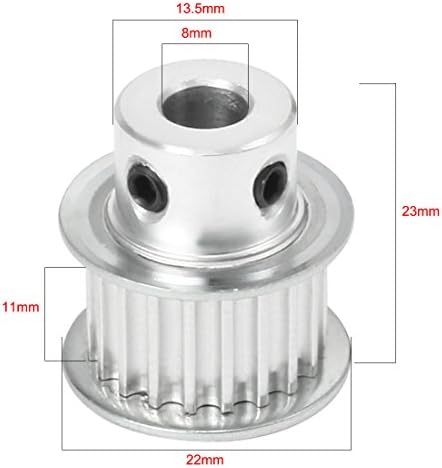 Iivverr alumínio 3 m 20t 8mm Brills Brills Wheel Roda síncrona com rolamento para o cinto de 10 mm (aluminio 3 m 20t 8 mm