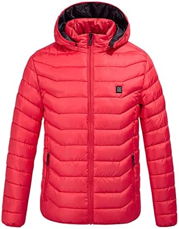 Casacos de inverno ymosrh para homens jaqueta de casaco aquecido elétrico com capuz de aquecimento de aquecimento